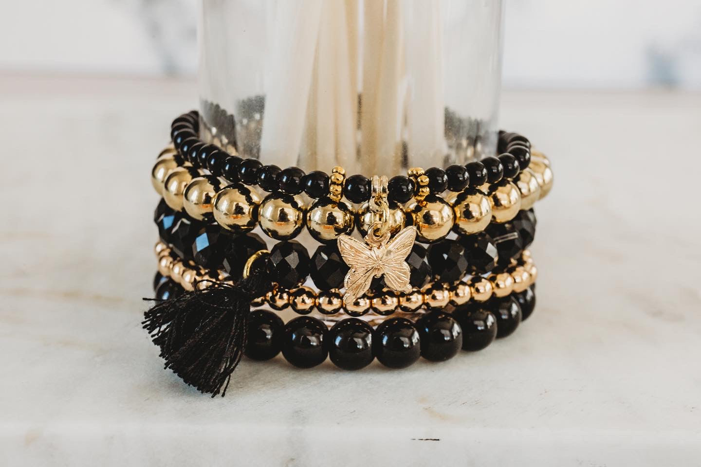 Beaded Bracelet Set of 5 - Choose Your Style