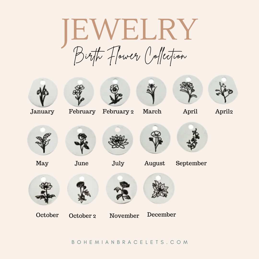 Birth Flower Necklaces - Stainless Steel