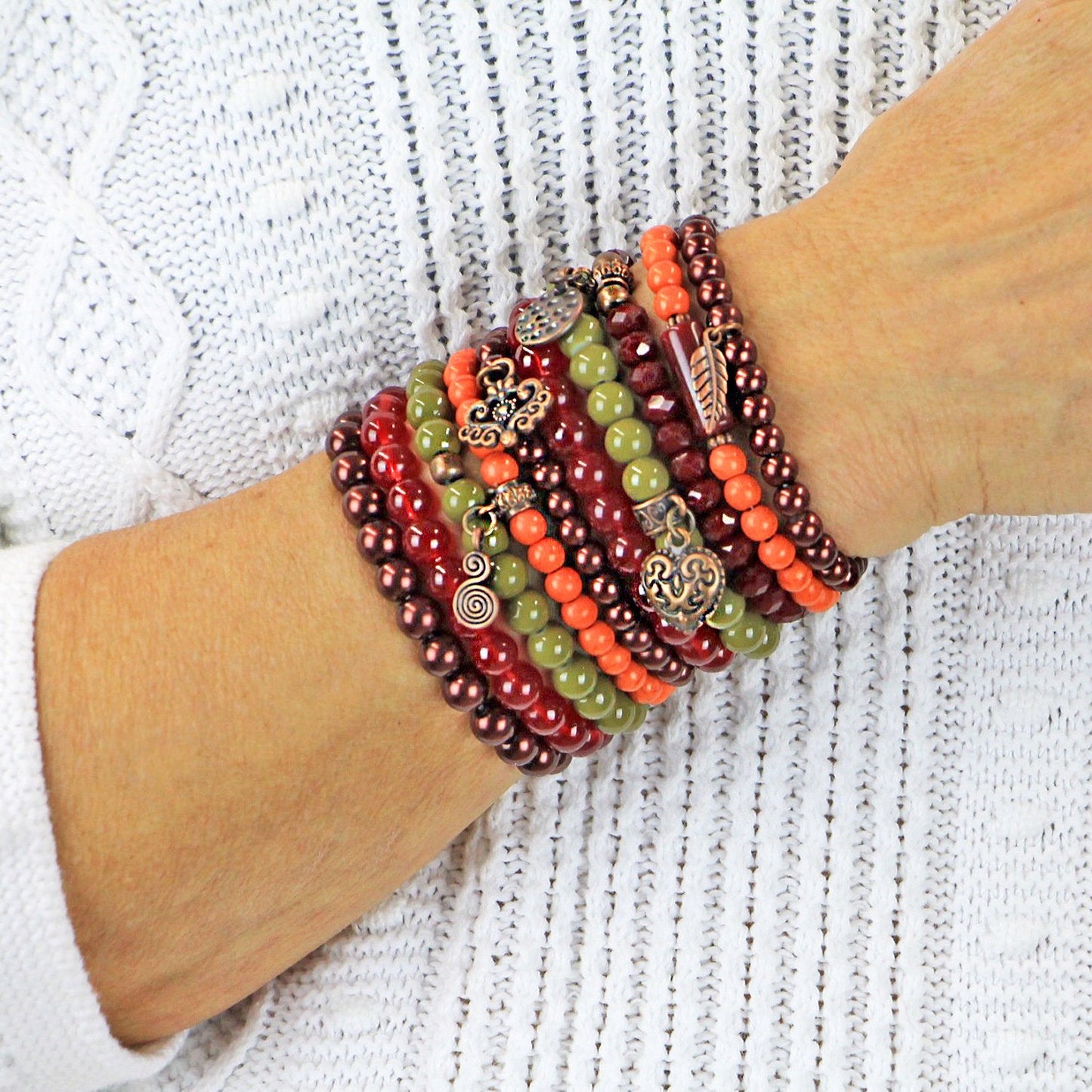 Autumn - Beaded Bracelets Set
